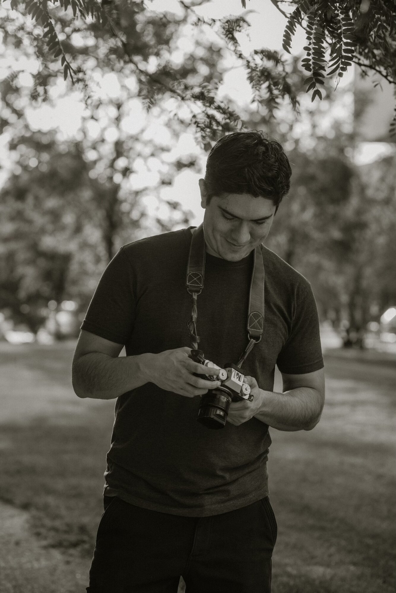 Adam Rios focused on a shot