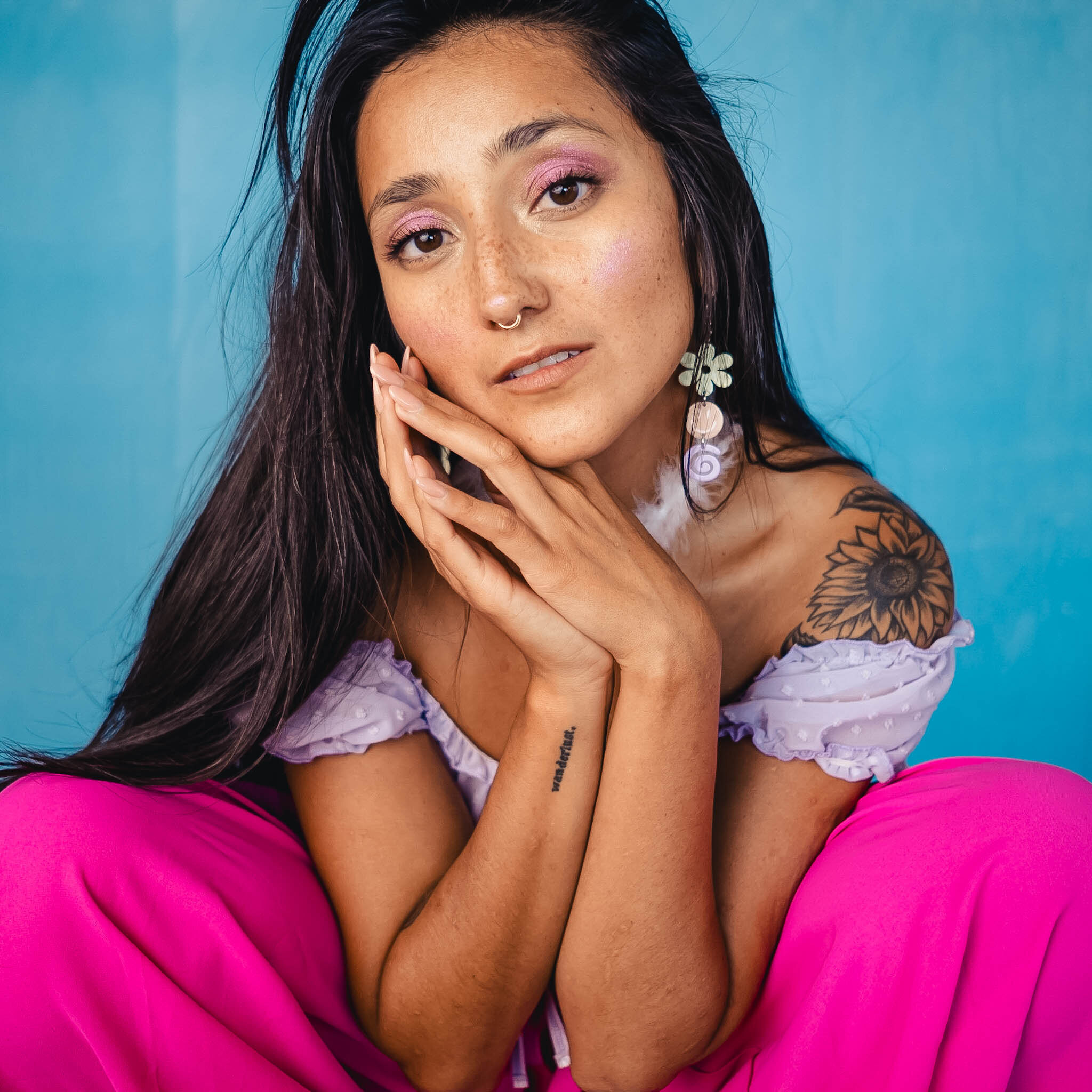 Beauty portrait with floral styling