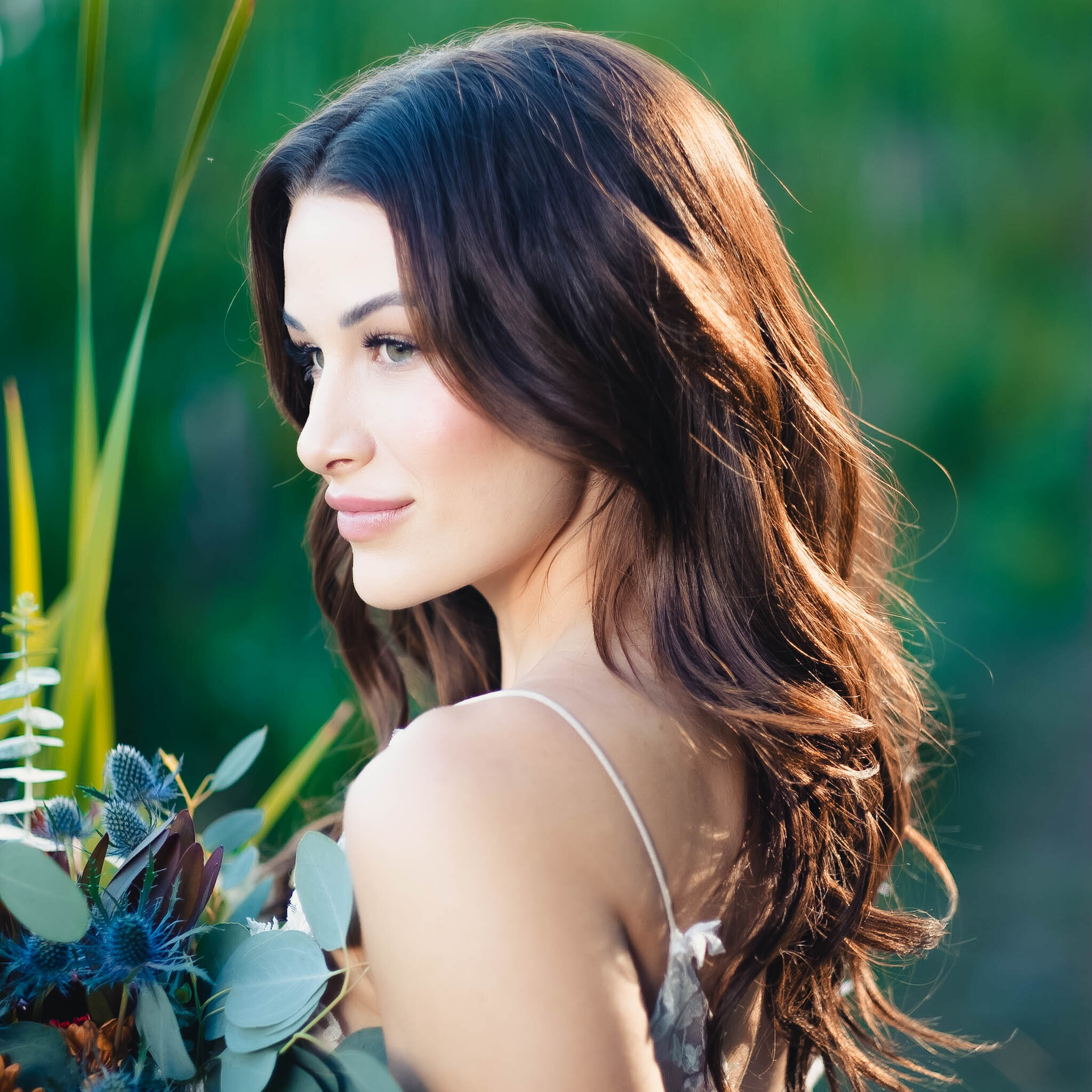 Portrait among greenery